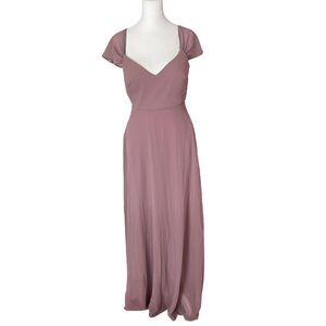 Birdy Grey Small Maxi Dress Bridesmaid Purple Lavender Vneck Long Flowy
